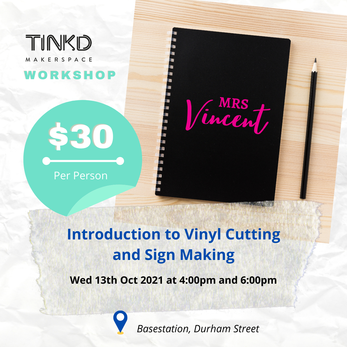 An introduction to vinyl cutting and sign making at Tinkd Makerspace